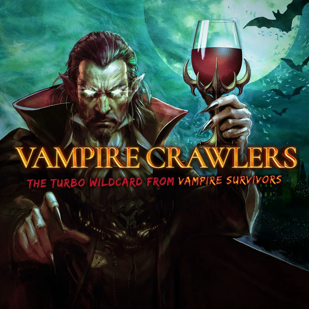 Vampire Crawlers game cover artwork with vampire and game logo
